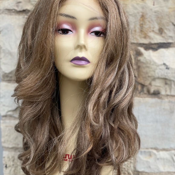 SALE Thick blonde mix sidepart swisslace wig waves main image 4